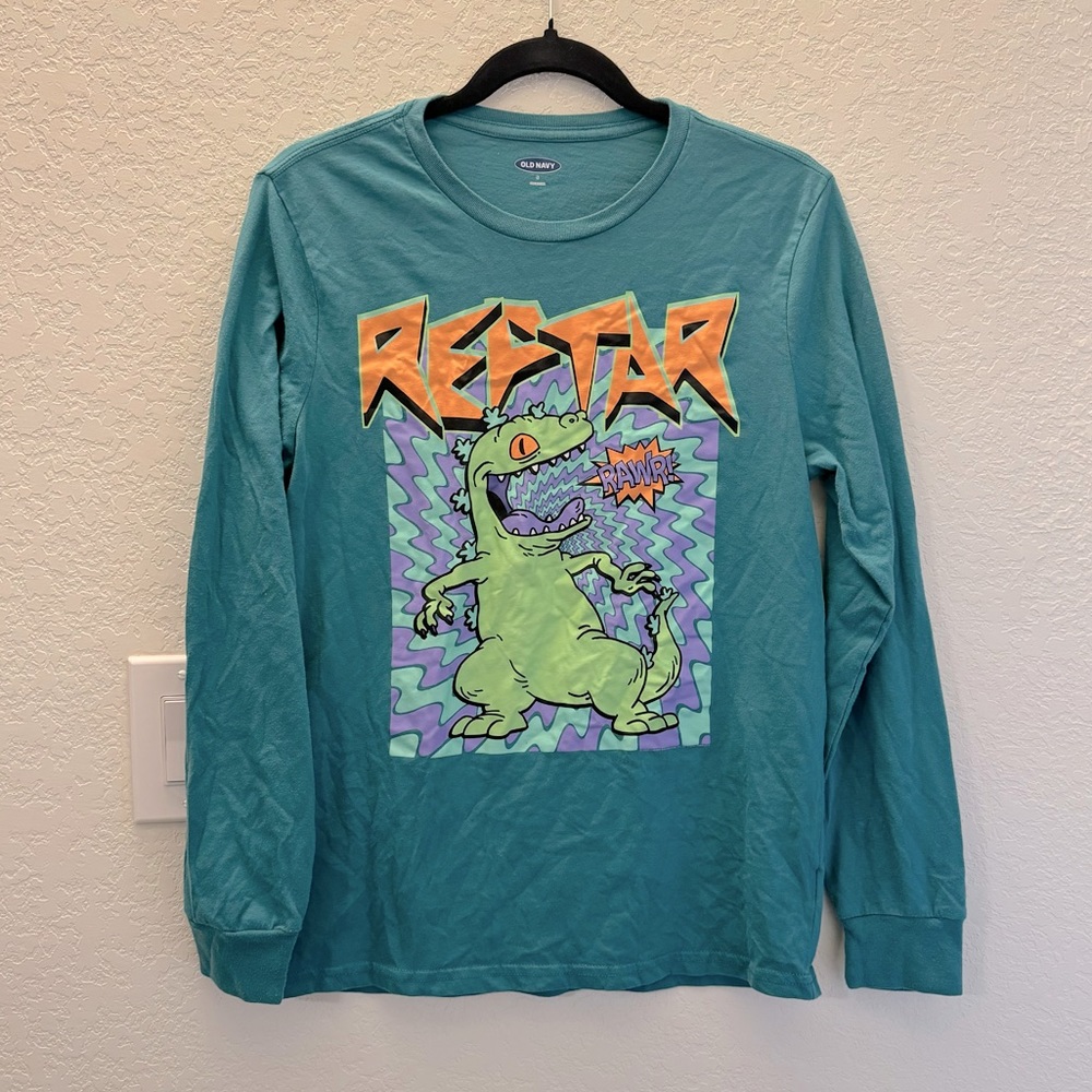 Teal Rugrats Reptar Long Sleeve Tee